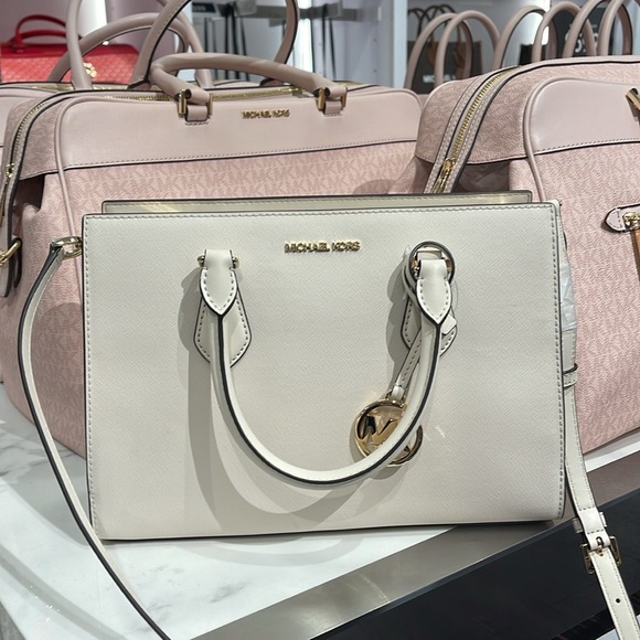 Michael Kors Sheila Medium Center Zip Satchel Crossbody Bag
Light Cream 
NWT - Picture 6 of 16